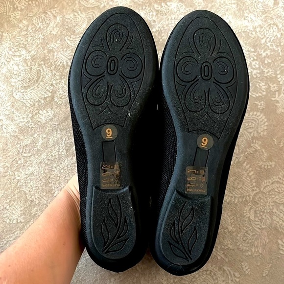 Brand New Black Soft Knit Round Toe Ballet Flats Slip On Office Business Casual - Picture 9 of 11